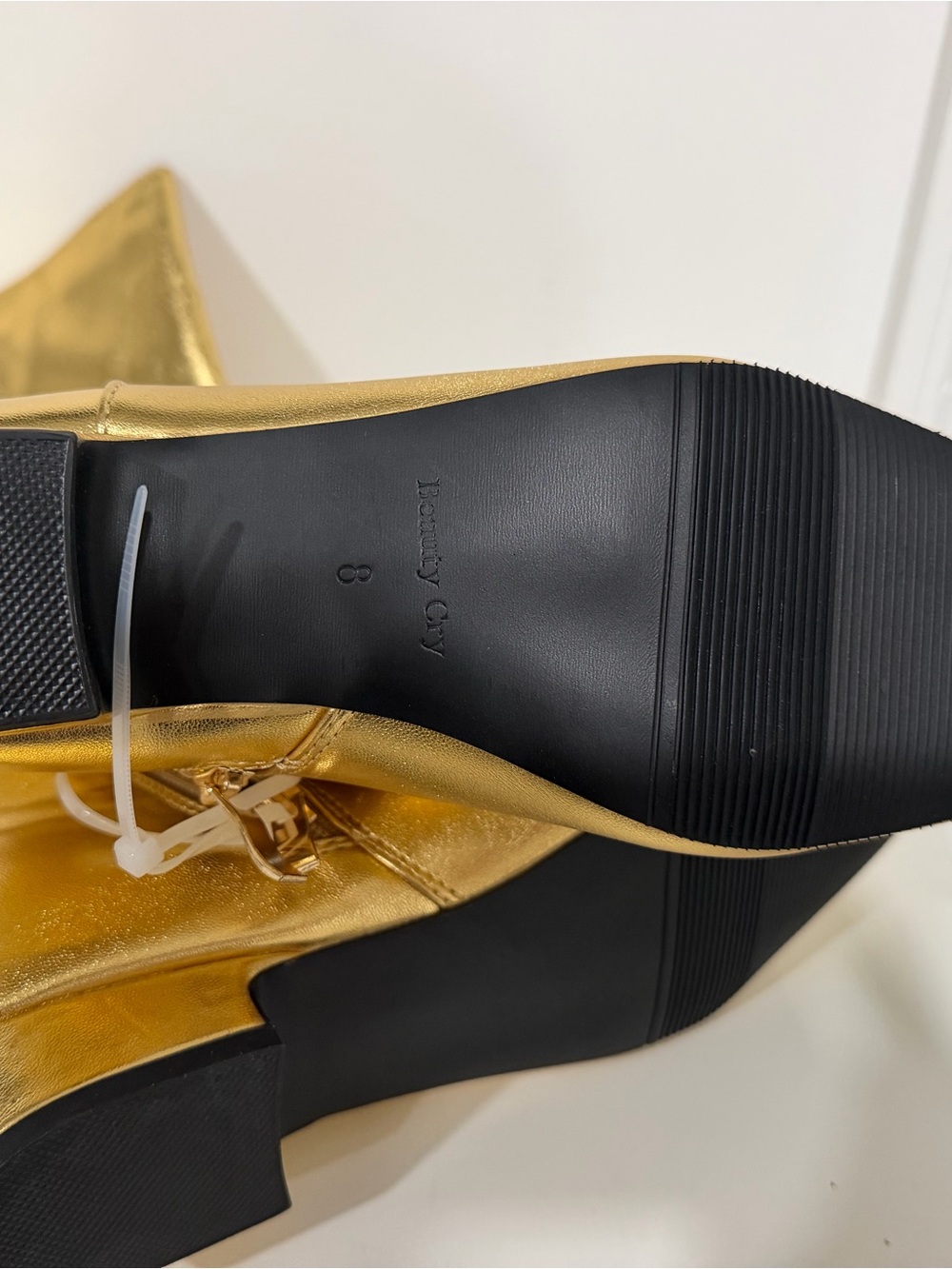 Bronx Metallic Gold Ankle Heeled Boots